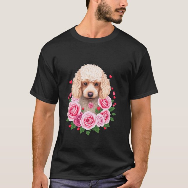 Camiseta Perro Esponjoso Con Rosas (Anverso)