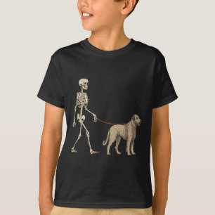 Camiseta Perro esqueleto divertido de galgo irlandés camina