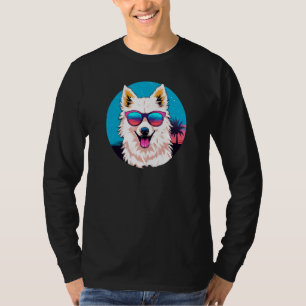 Camiseta Perro Esquimal Americano con gafas de sol Retro