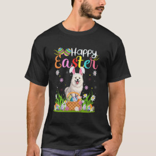 Camiseta Perro Esquimal Americano Feliz Caza de Huevos de P