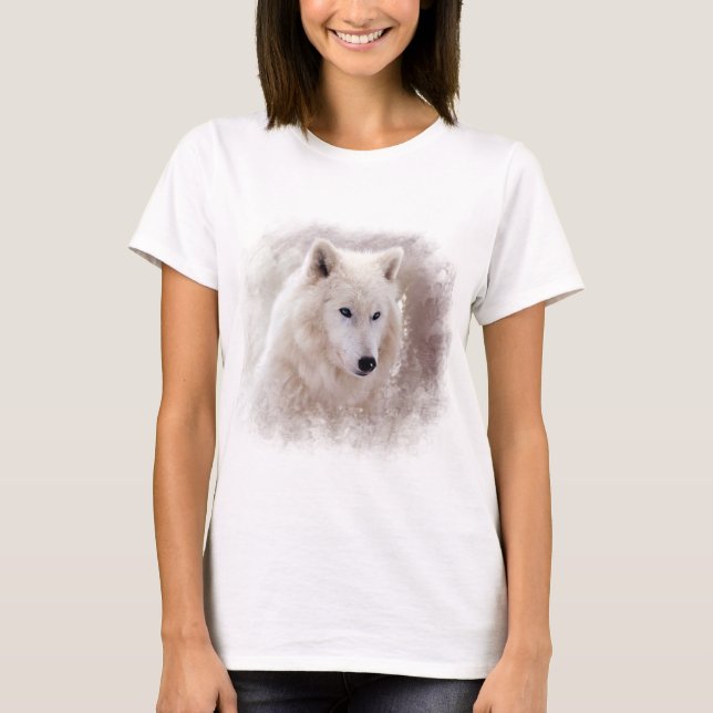 CAMISETA PERRO ESQUIMAL SIBERIANO BLANCO (Anverso)