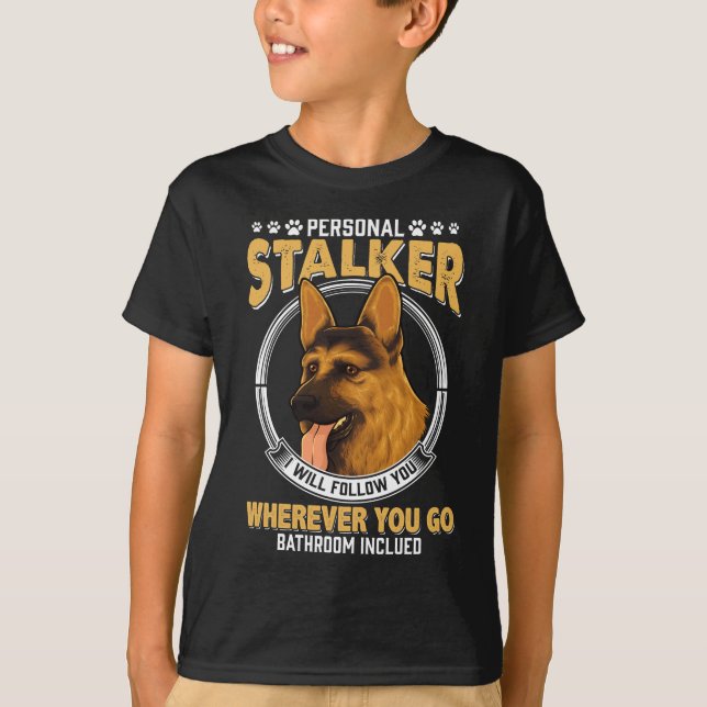 Camiseta Perro estalker alemán personal (Anverso)