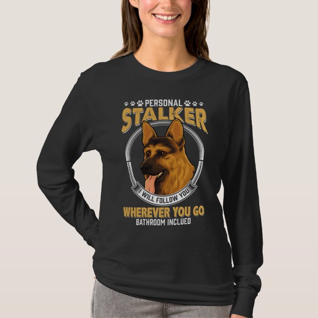 Camiseta Perro estalker alemán personal (Anverso)