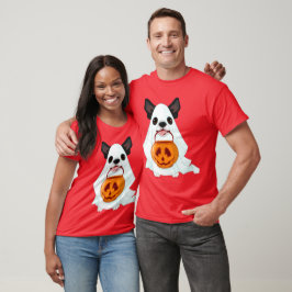 Camiseta Perro fantasma blanco y lindo de Halloween con cub