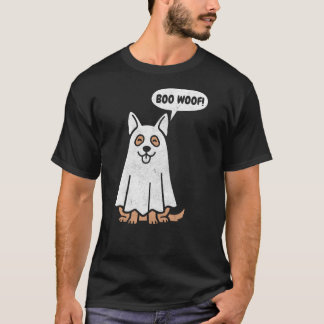 Camiseta Perro fantasma divertido de pastor alemán en Hallo