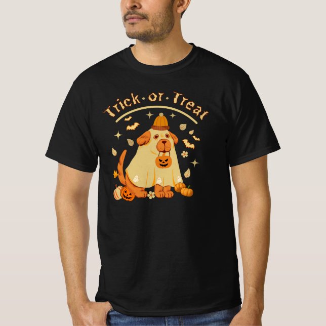 Camiseta Perro fantasma pequeño Retro Spooky temporada dive (Anverso)