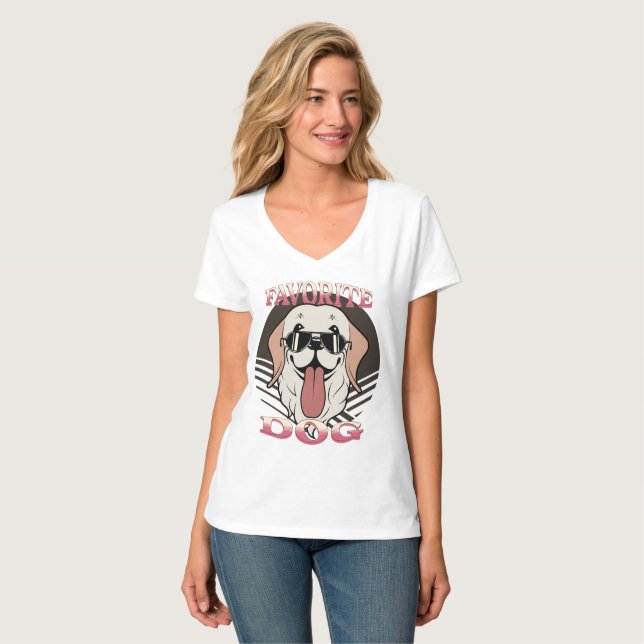 Camiseta Perro favorito, lindo perro gracioso mamá/papá (Anverso completo)