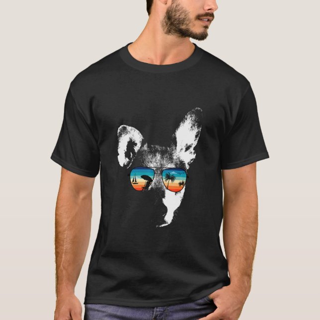 Camiseta Perro Feist Con Gafas De Sol Estilo Retro (Anverso)