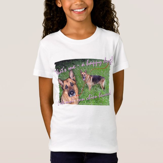 Camiseta Perro feliz Bilingual (Anverso)