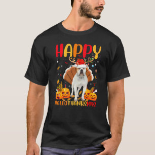 Camiseta Perro Feliz Bulldog Americano Hellothanksmas