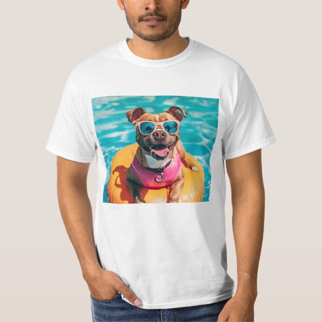 Camiseta Perro feliz con gafas de sol (Anverso)