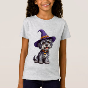 Camiseta Perro Feliz con un Sombrero de Bruja