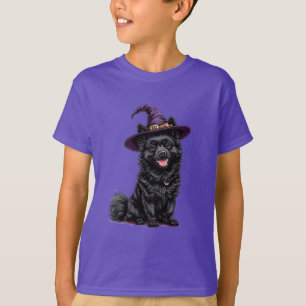 Camiseta Perro Feliz con un Sombrero de Bruja