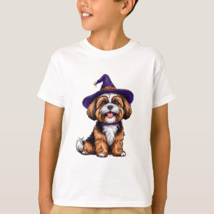 Camiseta Perro Feliz con un Sombrero de Bruja