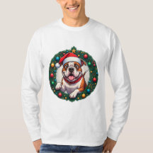 Perro Feliz Dentro de Corona Navideña Festiva