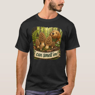 Camiseta Perro Feliz Olfateando Hongos Morel - Amor por la 