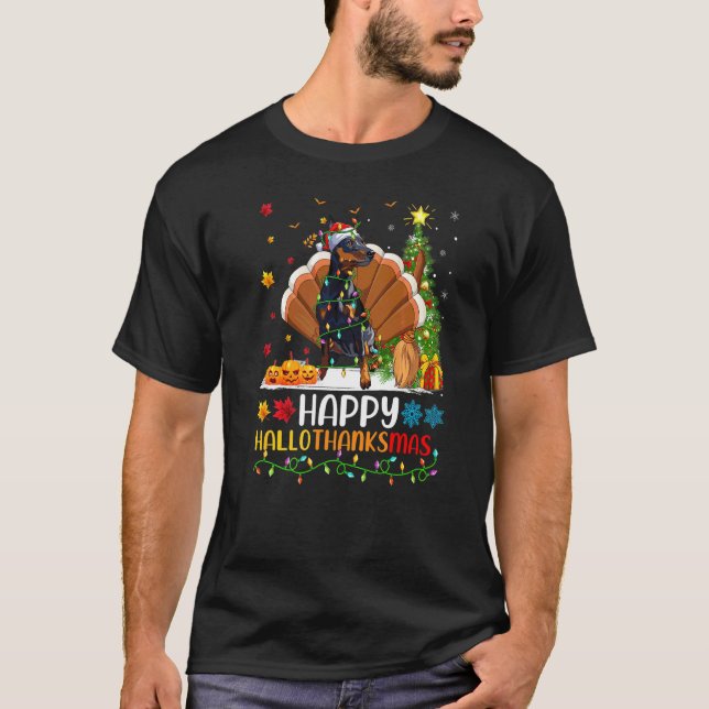 Camiseta Perro   Feliz Perro Pinscher Miniatura Hellothanks (Anverso)