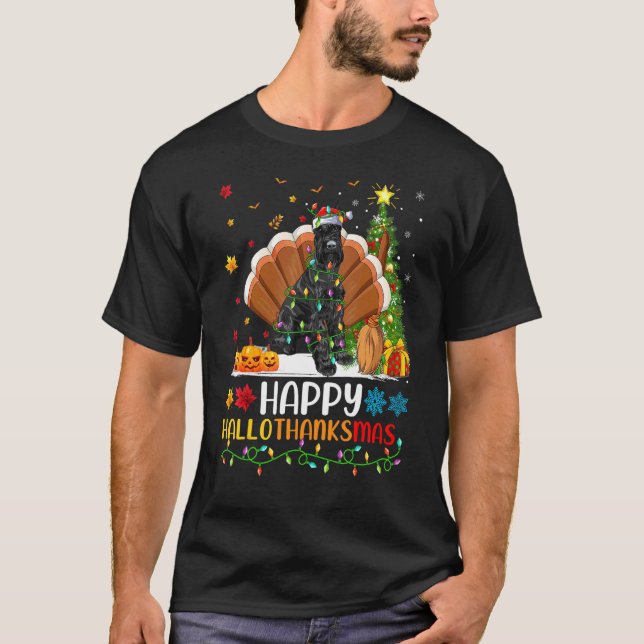 Camiseta Perro   Feliz Schnauzer Gigante Perro Hellothanksm (Anverso)