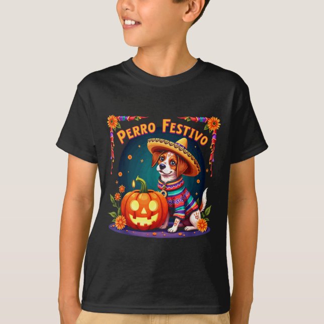 Camiseta Perro Festivo Halloween Perro (Anverso)