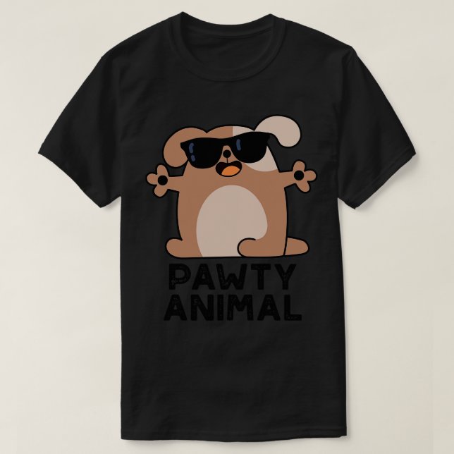 Camiseta Perro Fiesta de oruga animal pálido 1 (Diseño del anverso)
