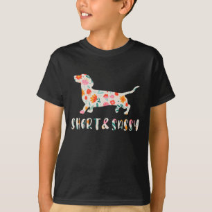 Camiseta Perro floral Dachshund corto y suave