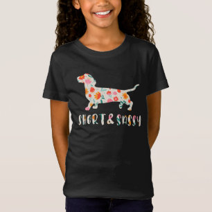 Camiseta Perro floral Dachshund corto y suave