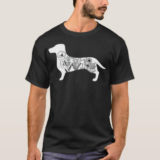 Camiseta Perro floral Daschund Dog Floral Floral Floral par