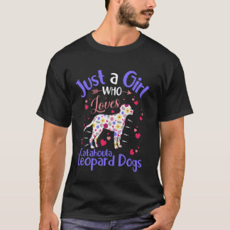 Camiseta Perro Floral Solo Una Chica Que Ama Catahoula Leop