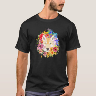 Camiseta Perro Floral Y Flores De Primavera Diseño De Cacho
