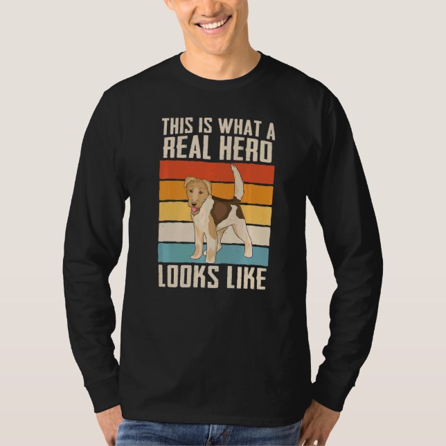 Camiseta Perro Fox Terrier de pelo duro Héroe   (Anverso)
