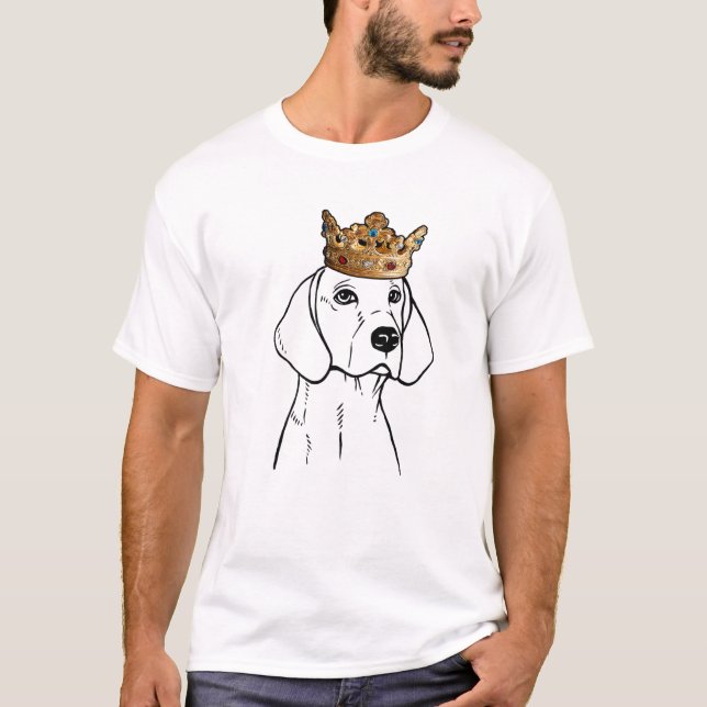 Camiseta Perro Foxhound Estadounidense Con Corona (Anverso)