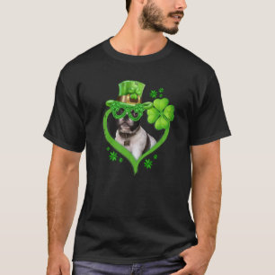 Camiseta Perro francés Bulldog irlandés ama a Shamrock St