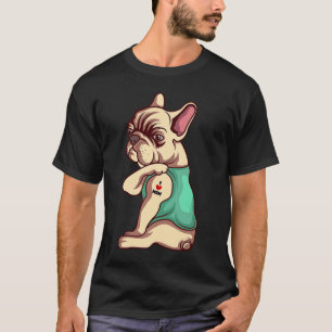 Camiseta Perro francés de Bulldog que amo a mamá también