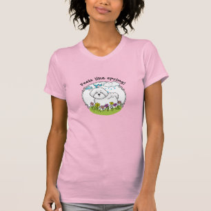 Camiseta Perro frito de Bichon primavera con flores - lindo