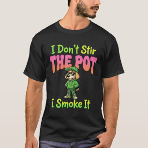 Camiseta Perro fumador de marihuana divertido