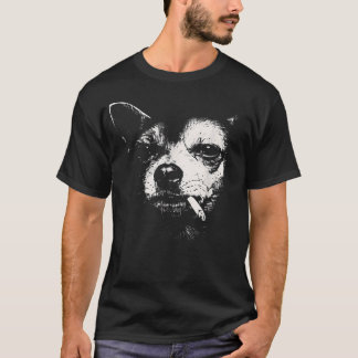 Camiseta Perro Fumando Cigarrillo Chihuahua Divertido