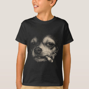 Camiseta Perro fumando cigarrillo chihuahua divertido meme
