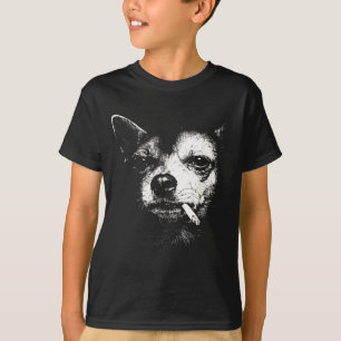 Camiseta Perro fumando cigarrillo chihuahua divertido meme