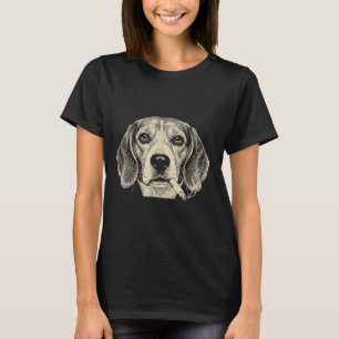 Camiseta Perro fumando cigarrillo divertido Beagle Meme 
