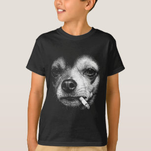 Camiseta Perro Fumando Cigarrillo Divertido Chihuahua Brain