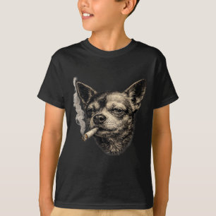 Camiseta Perro fumando cigarrillo divertido meme de chihuah