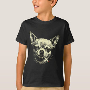 Camiseta Perro fumando cigarrillo divertido meme de chihuah