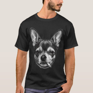 Camiseta Perro fumando cigarrillo divertido meme vintage de