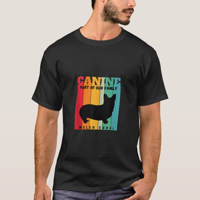 Camiseta Perro galés Corgi Canine Parte de nuestra familia  (Anverso)
