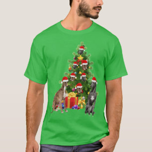 Camiseta Perro galgo árbol de Navidad vintage