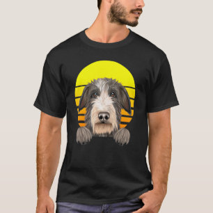 Camiseta Perro galgo escocés puesta de sol vintage