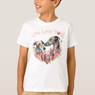 Camiseta Perro Galgo Floral Adorable
