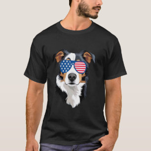 Camiseta Perro Ganadero Australiano Bandera Americana Patri