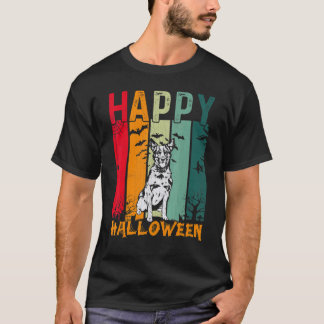 Camiseta Perro Ganadero Australiano Cena Retro de Halloween