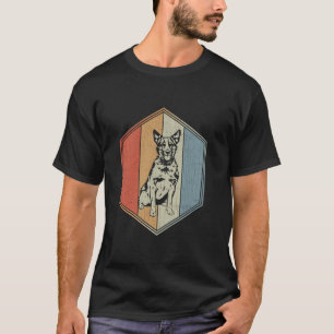 Camiseta Perro ganadero australiano con retro de diseño ang
